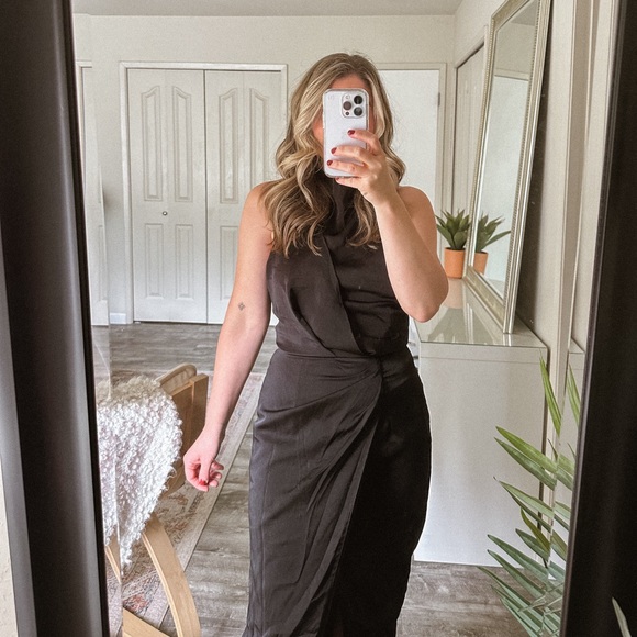 NWT Vici Halter Neck Satin Maxi Dress - Picture 2 of 4